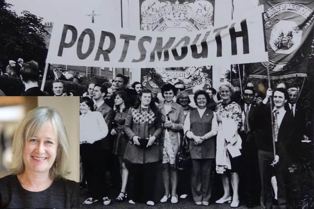 Many Portsmouth women actively campaigned for women’s rights, and inset co-lead Laurel Forster