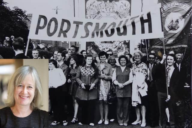 Many Portsmouth women actively campaigned for women’s rights, and inset co-lead Laurel Forster