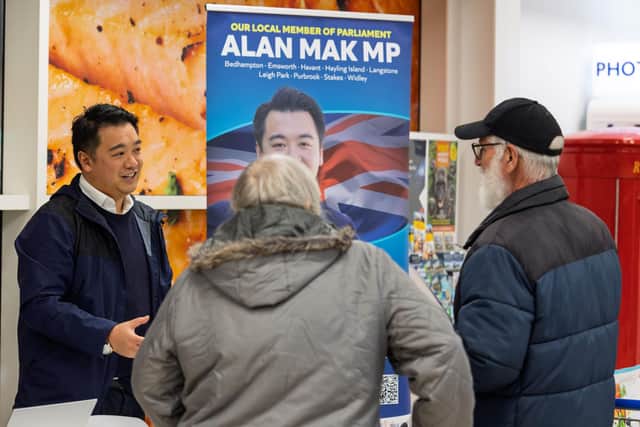 Alan Mak MP talks to constituents during his latest residents' advice surgery at Tesco Extra in Havant