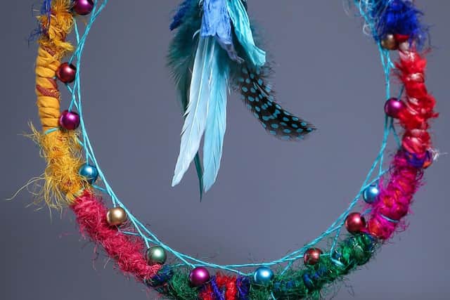 Jayne Terry has started a business making and selling dream catchers. One of the designs pictured at her home in Gosport
Picture: Chris Moorhouse (270221-26)