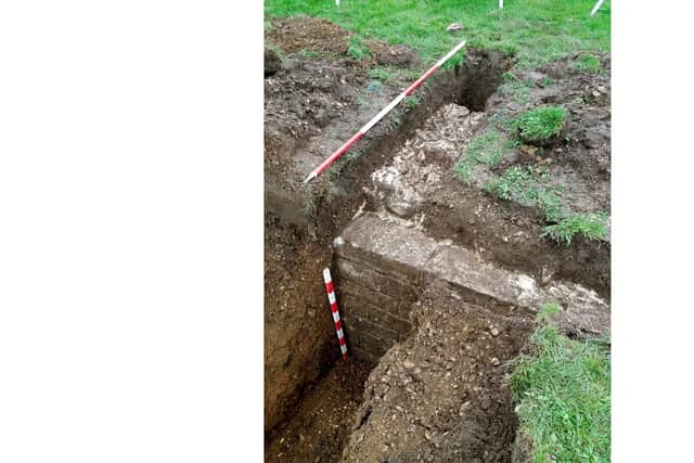 Sections of the historic defences, possibly dating back to the 17th century, have been discovered under Southsea's Clarence Pier Playing Field.