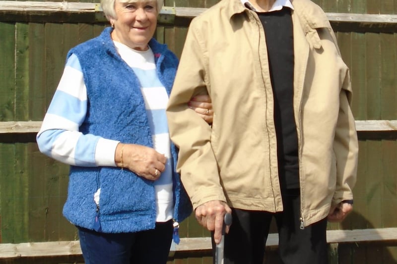 The last photograph of Reg Plowman on Saturday 13 April  with his daughter in law Margaret Plowman after a trip to the seaside at Hill Head.