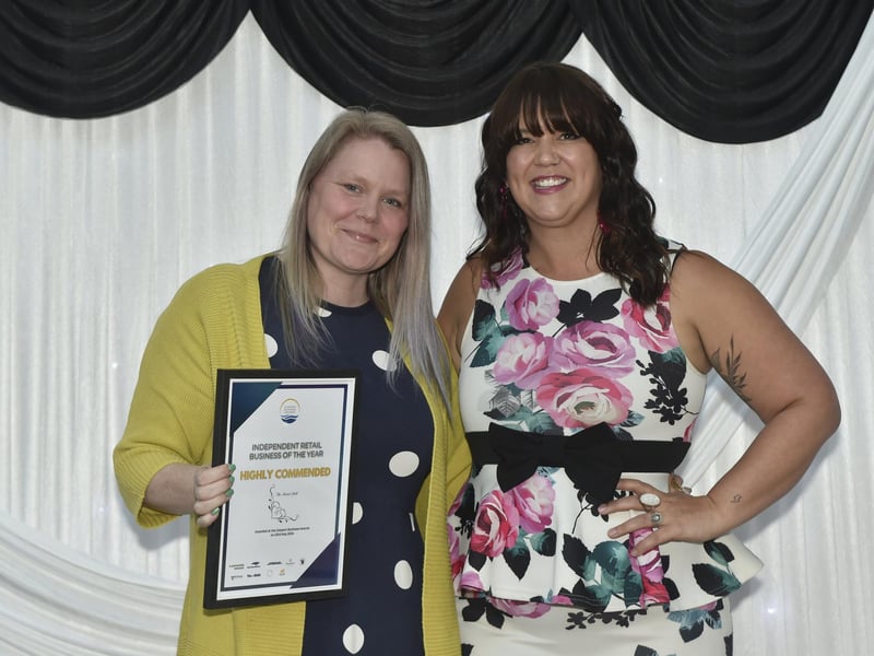 Annelies James (right) from 22Midnight with The Bridal Hall who were highly commended for the Independent Retail Business of the Year award.Picture: Sarah Standing (230524-2854)