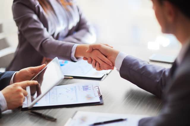 Blaise believes a good strong handshake is vital for making an impressive first impression. Picture: Adobe Stock
