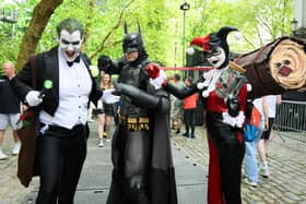 The Joker, Batman and Harley Quinn. Picture: Keith Woodland (110521-38)