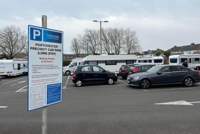 Travellers at the Portchester Precinct car park last month