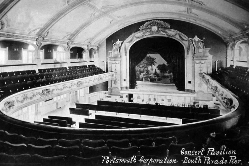 A rare view of the stage of the Concert Pavilion from the balcony. Picture: Robert James postcard collection.