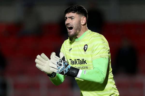 Tom King in action for Salford earlier this season. The Baffins lad has now won promotion to League One with Northampton. Picture: Charlotte Tattersall/Getty Images