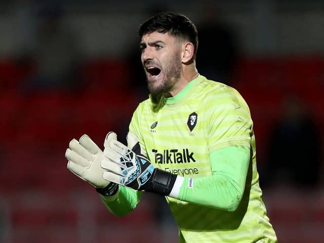 Tom King in action for Salford earlier this season. The Baffins lad has now won promotion to League One with Northampton. Picture: Charlotte Tattersall/Getty Images