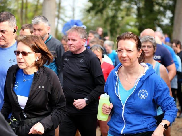 Runners set off at the start of the 500th Havant parkrun at Staunton Country Park on Saturday morning. Picture: Chris Moorhouse (jpns 220423-006)