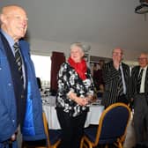 Roy Harris, left, arrives at the lunch. Roy Harris' 90th birthday party at Portsmouth RFC, Rugby Camp, HilseaPicture: Chris Moorhouse (jpns 031222-38)