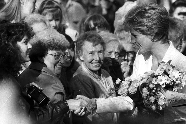 Diana visiting the Eastney Community Centre in October 1990. The News PP185