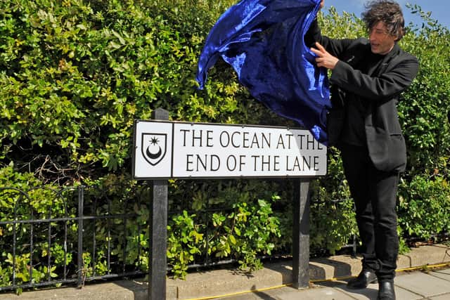 Portsmouth author, Neil Gaiman, at the unveiling of a road named after one of his books.
Picture: Malcolm Wells