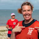 Maree O'Rourke reached 50 parkruns completed after making her way around the latest Lee-on-the-Solent parkrun event Picture: Mike Cooter (210522)