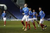 Ronan Curtis celebrates after opening the scoring against Swindon. Picture: Jason Brown/ProSportsImages