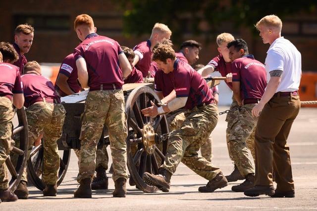 HMS Collingwood held the Junior Leaders Fieldgun Competition (JRFG) with teams from the RN and Army, Sea Cadets, BAE and UTC Colleges.
Pictured: Royal Engineers
Picture: Keith Woodland
