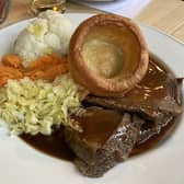 Roast beef at The Roebuck on the A32 north of Wickham