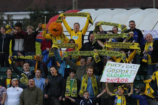 Gosport supporters at the club's FA Cup first round tie against Colchester in 2014. Picture: Dave Haines