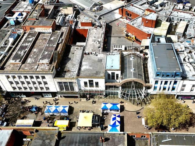 Commercial road by drone, as captured by My Portsmouth By Drone.