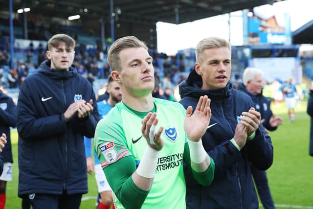 Craig MacGillivray and Alex Bass are among six goalkeepers presently on Pompey's books. Picture: Joe Pepler