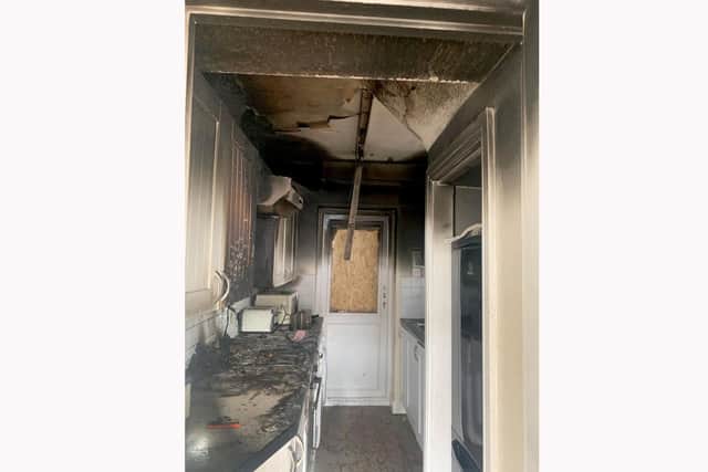 The result of a kitchen fire at the property in Rothesay Road, Gosport.