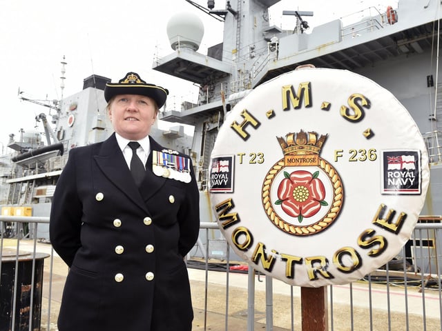 HMS Montrose's crew have been critically acclaimed for their hard work and dedication throughout the years the frigate has been forward deployed. Commanding Officer Commander Claire Thompson was awarded an OBE. Cdr Thompson described it as an 'incredible honour' which represented the hard work of every one of her ship's company.