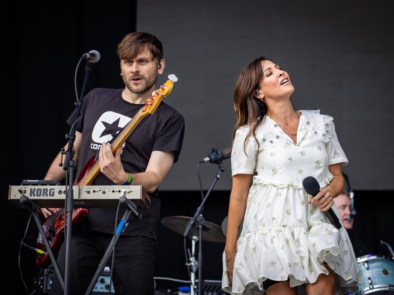 Natalie Imbruglia was the big lunchtime act on the Common Stage on Saturday afternoon. Photo by Alex Shute
