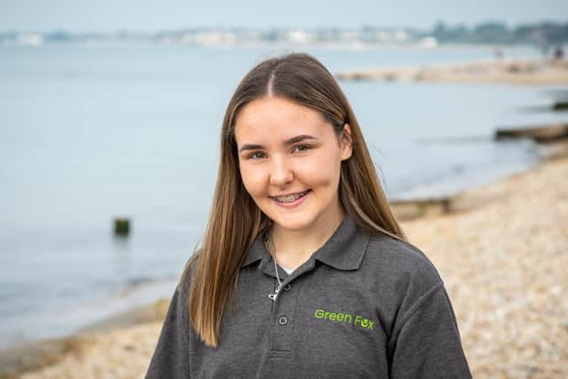 Chloe Borsley, who organised the beach litter pick Picture: Mike Cooter (040921)