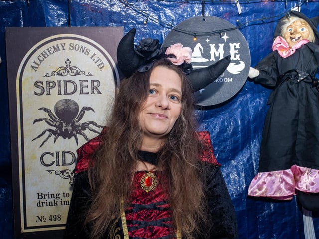 Dave and Louise Whitfield, along with a team of helpers have created a terrifying live action halloween maze in their own back garden. Pictured - Louise Whitfield Photos by Alex Shute