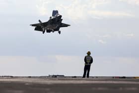 F-35 prepares to land on HMS Prince Of Wales. Picture: LPhot Finn Stainer- Hutchins