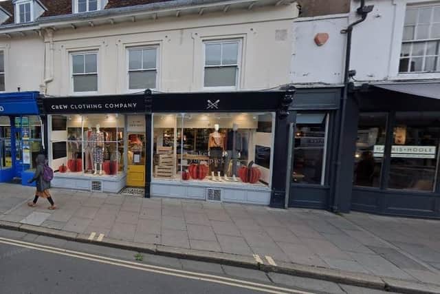 Sussex police said the burglary took place at Crew Clothing in South Street, Chichester, on December 13. Picture: Google Street View.