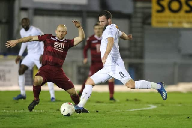 Andy Drury lines up a shot. Picture: Dave Haines