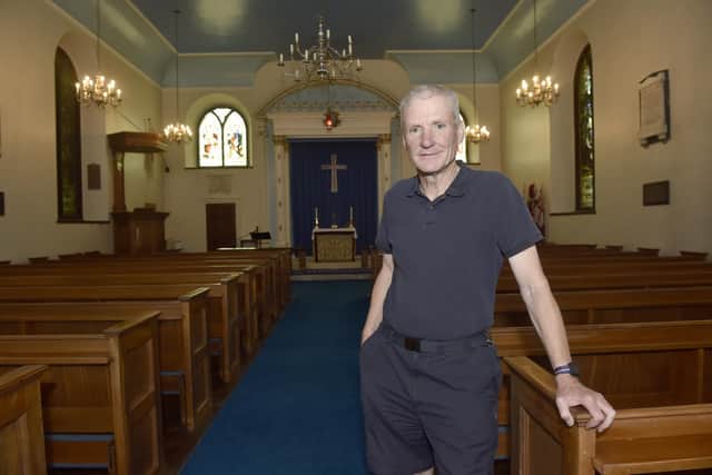 Pictured is: Mark Trasler of Haslar Heritage Group in St Luke's Chapel. Picture: Sarah Standing (290824-710)