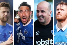 Chesterfield quartet and former Pompey favourites L-R: Michael Jacobs, Gary Roberts, Paul Cook and Tom Naylor