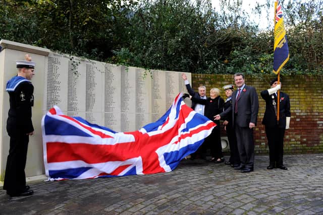 New memorial panels officially unveiled in Guildhall Square, Portsmouth, in November 2012. Picture: Allan Hutchings (123585-841)