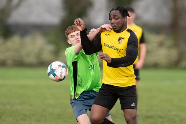 Bedhampton Village A (green) v Fratton Trades Reserves. Picture by Keith Woodland