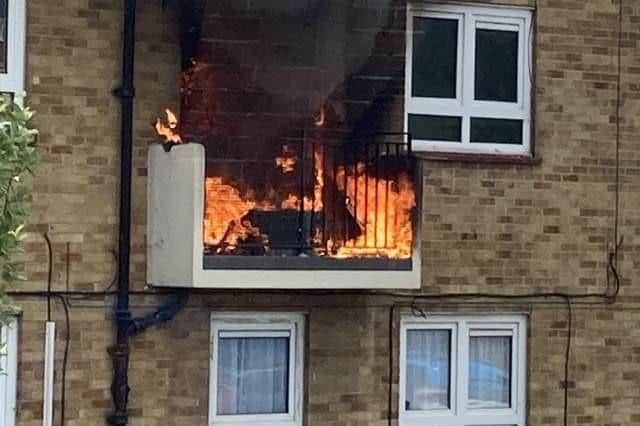 Flat fire in London Road, Hilsea. Picture: Paul Garrod.