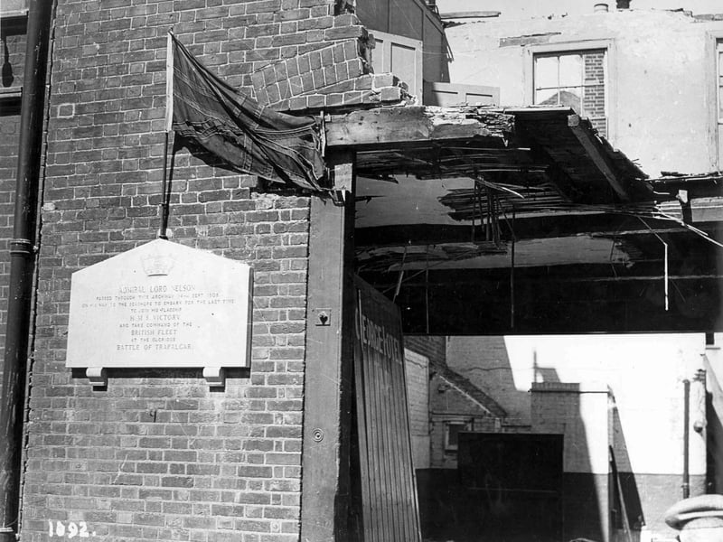 Old George Hotel, High Street, Old Portsmouth during the Blitz