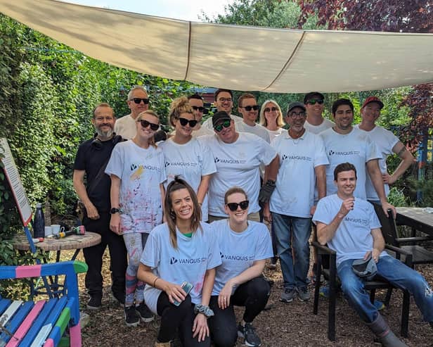 Moneybarn volunteers with Southsea Garden Community Garden volunteers