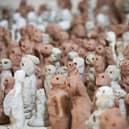 Some of the clay sculptures that are part of the art installation