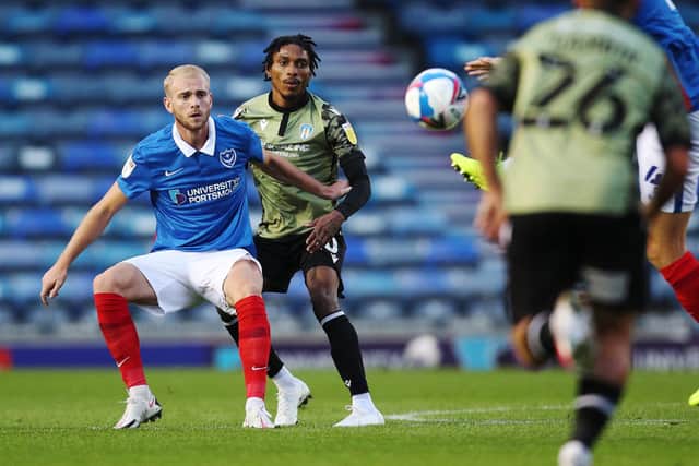 Jack Whatmough returned to Pompey's side for their EFL Trophy clash with Colchester on Tuesday night. Picture: Joe Pepler