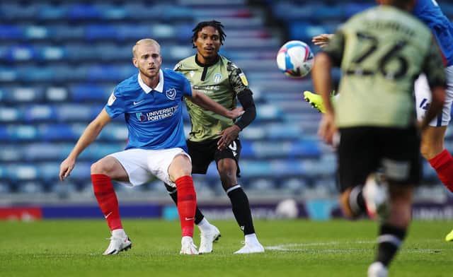 Jack Whatmough returned to Pompey's side for their EFL Trophy clash with Colchester on Tuesday night. Picture: Joe Pepler