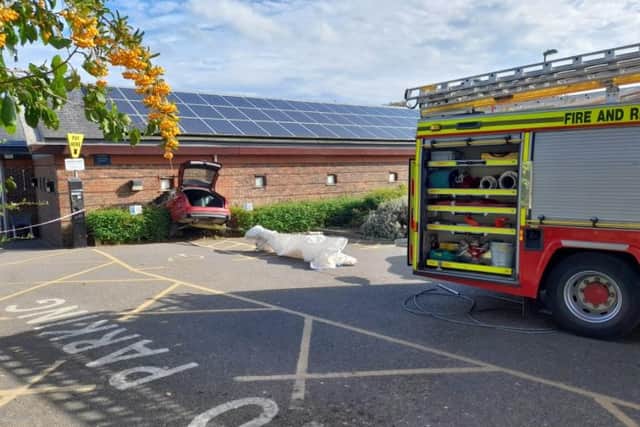 Photos from the aftermath of the crash. Picture: Hardley Fire Station via Twitter