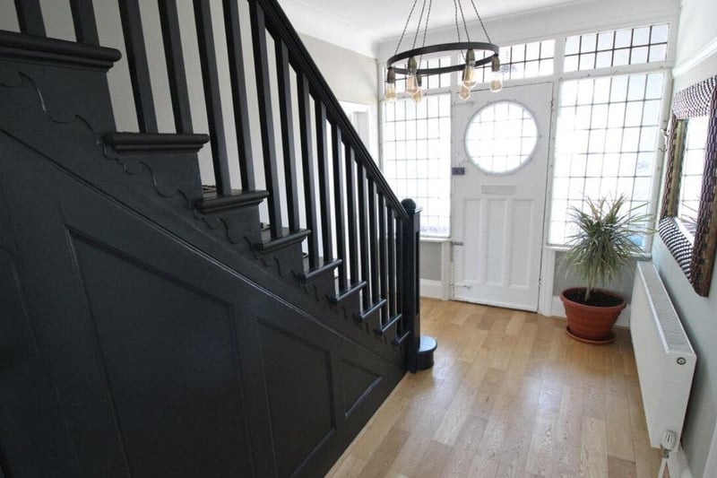 The listing says: "We are delighted to offer a rare opportunity to acquire this four bedroom detached house situated in one of the highly sought after areas of East Cosham. This spacious home boasts an impressive entrance hall, three receptions rooms to the ground floor including a lounge, study and an open plan kitchen / dining / family room, utility room and WC to the ground floor."
