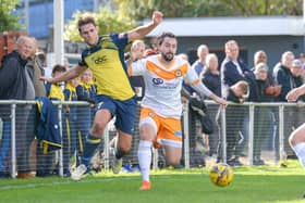Moneyfields in FA Cup action against Cray Wanderers. Due to winning through a handful of rounds in both the FA Cup and the FA Trophy, the club  have only completed four Southern League games in 2020-21 - the last on October 10. Pic: Martyn White.