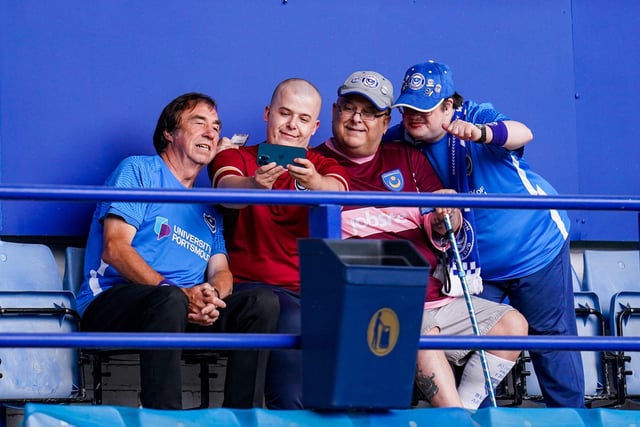 All smiles as Blues fans pose for a selfie.