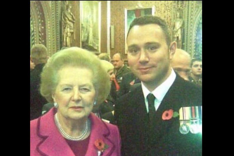 Gavin Clark with late prime minister Margaret Thatcher at an event in the House of Lords