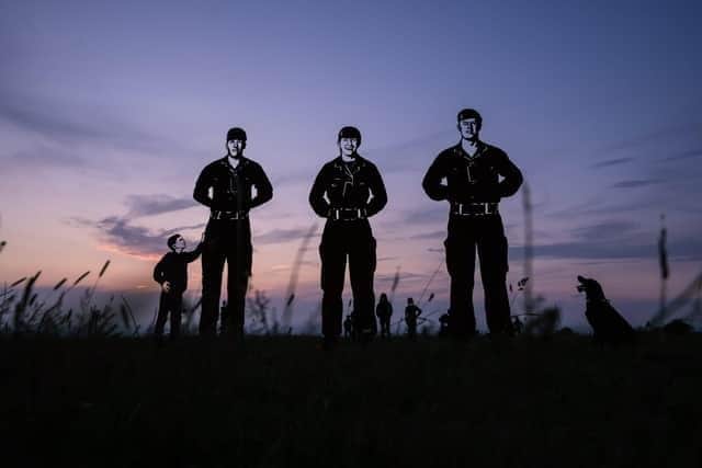 Silhouettes of soldiers
