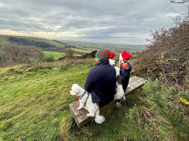 Enjoying a walk in the South Downs National Park at Christmas time. Picture by Becka Saunders