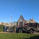 World War 2 jeeps outside the Royal Garrison Church